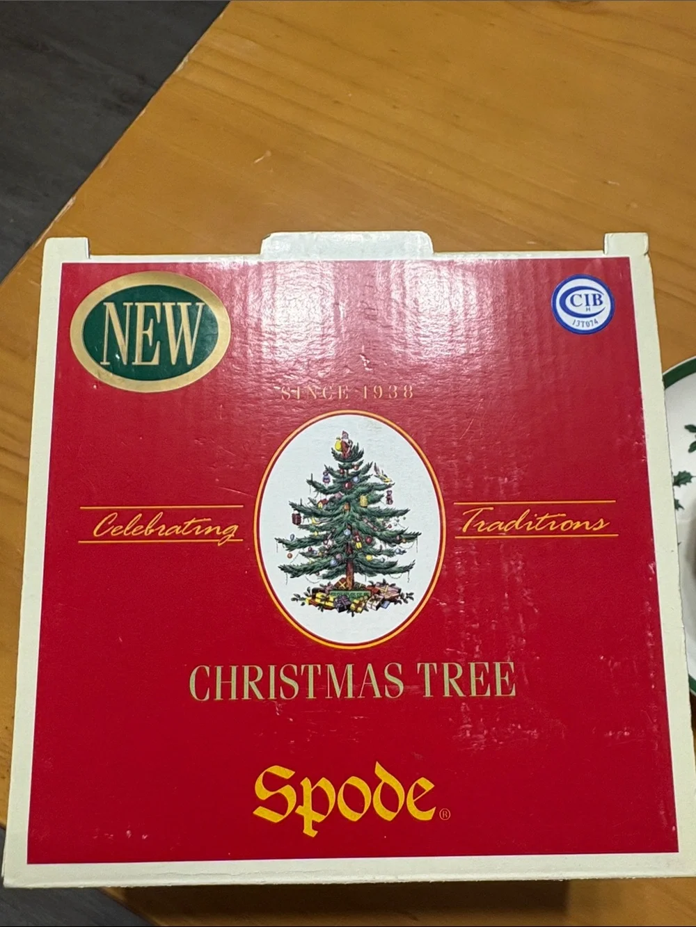 Vintage Spode Holiday Tree Teacup and Saucer Set - Green